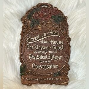 Vintage Unseen Guest Wooden Plaque